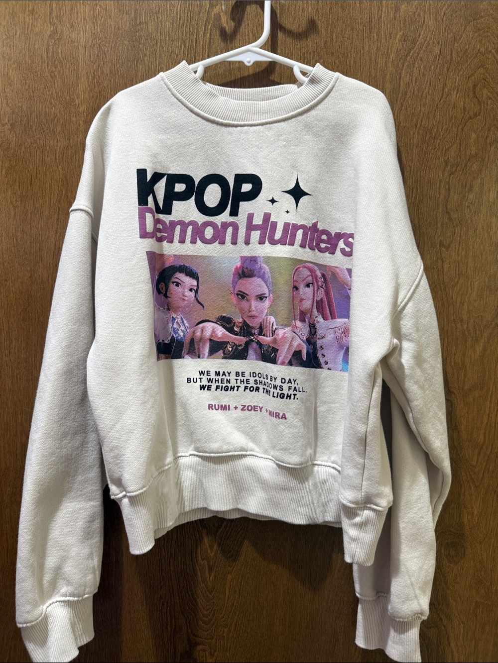 Zara Cream KPOP Demon Hunters Graphic Sweatshirt